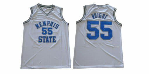 Memphis Tigers #55 Wright NCAA Basketball Jersey White