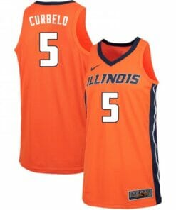 Men Fighting Illini #5 Andre Curbelo Jersey Orange High School Jerseys