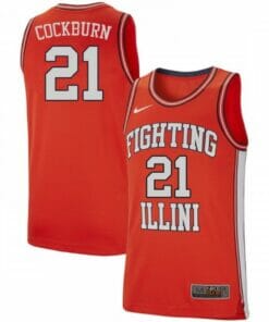 Men Illinois Fighting Illini Kofi Cockburn Jersey #21 Retro Orange College Basketball Jerseys