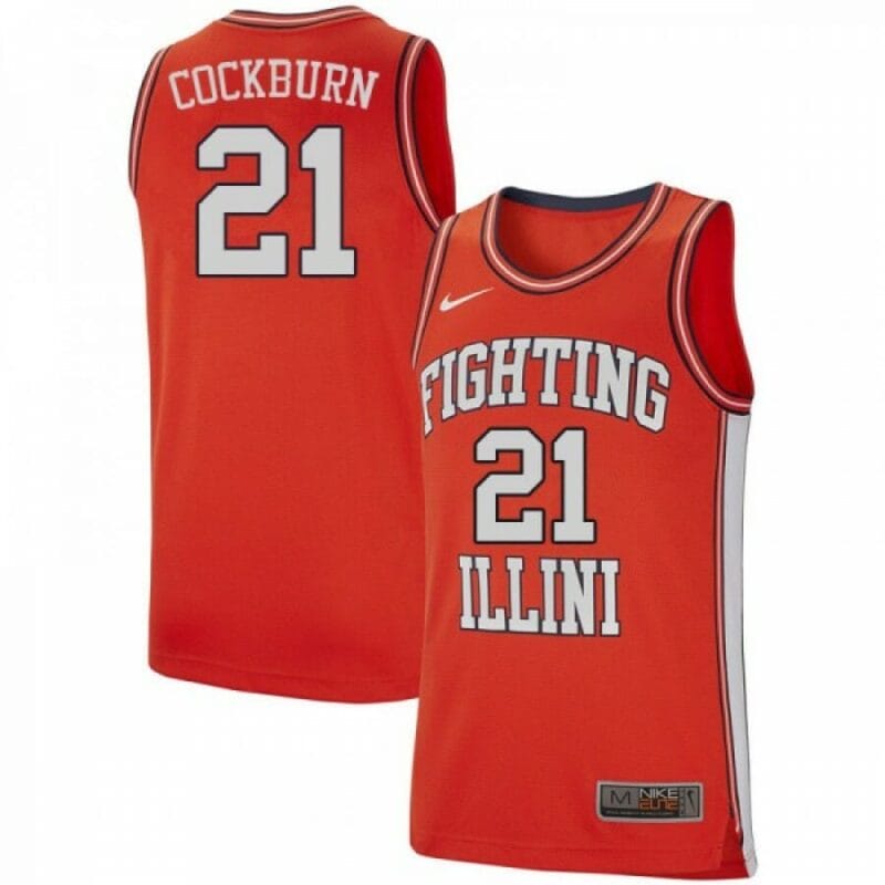 Men Illinois Fighting Illini Kofi Cockburn Jersey #21 Retro Orange College Basketball Jerseys