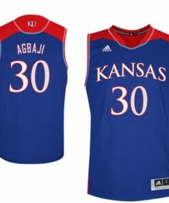 Men Kansas Jayhawks #30 Ochai Agbaji Jersey Blue Embroidery College Basketball Jerseys