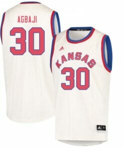 Men Kansas Jayhawks #30 Ochai Agbaji Jersey Cream Embroidery College Basketball Jerseys