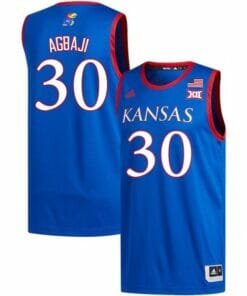 Men Kansas Jayhawks #30 Ochai Agbaji Jersey Royal Embroidery College Basketball Jerseys