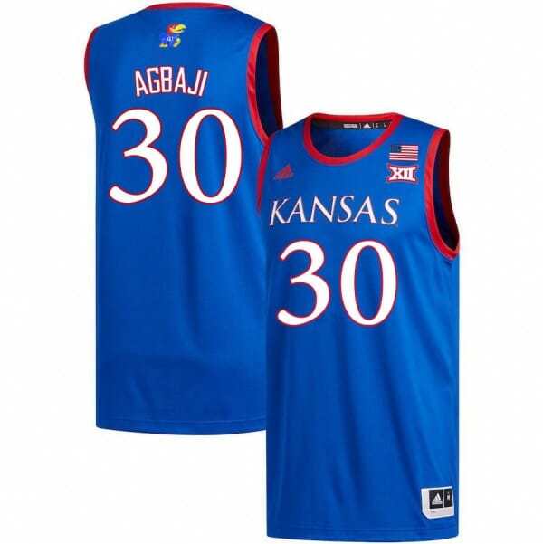 Men Kansas Jayhawks #30 Ochai Agbaji Jersey Royal Embroidery College Basketball Jerseys 6 Men Kansas Jayhawks #30 Ochai Agbaji Jersey Royal Embroidery College Basketball Jerseys