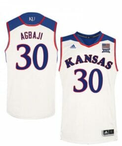 Men Kansas Jayhawks #30 Ochai Agbaji Jersey White College Basketball Jerseys