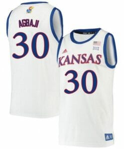 Men Kansas Jayhawks #30 Ochai Agbaji Jersey White University College Basketball Jerseys
