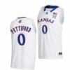 Men's #0 Bobby Pettiford Jr Jersey Kansas Jayhawks College Basketball Jerseys White 2022