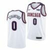 Men's #0 Julian Strawther Jersey Gonzaga Bulldogs College Basketball Jerseys White