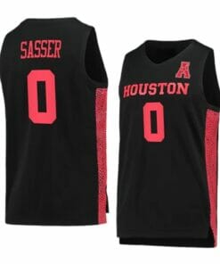 Men's #0 Marcus Sasser Jersey Houston Cougars College Basketball Jerseys Black