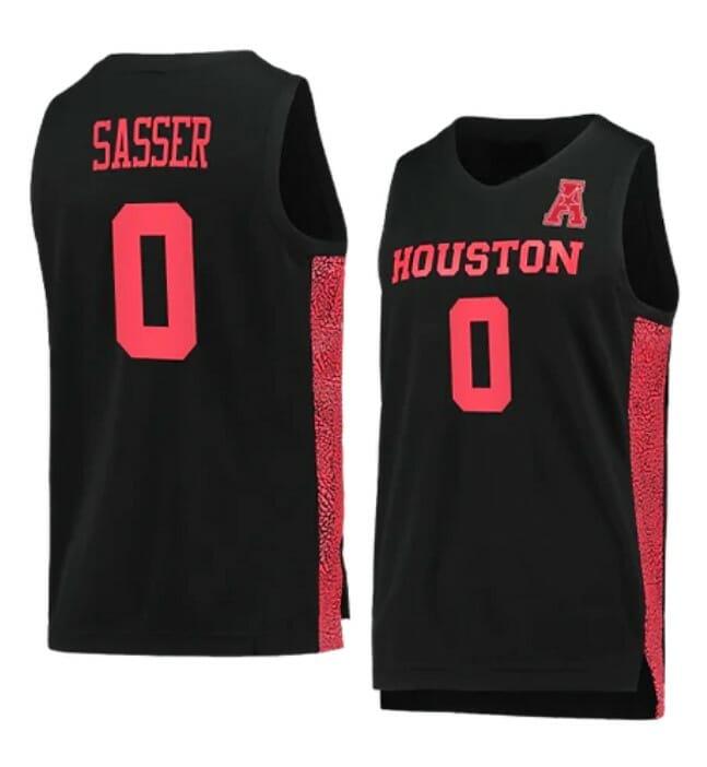 Men's #0 Marcus Sasser Jersey Houston Cougars College Basketball Jerseys Black 6 Men's #0 Marcus Sasser Jersey Houston Cougars College Basketball Jerseys Black