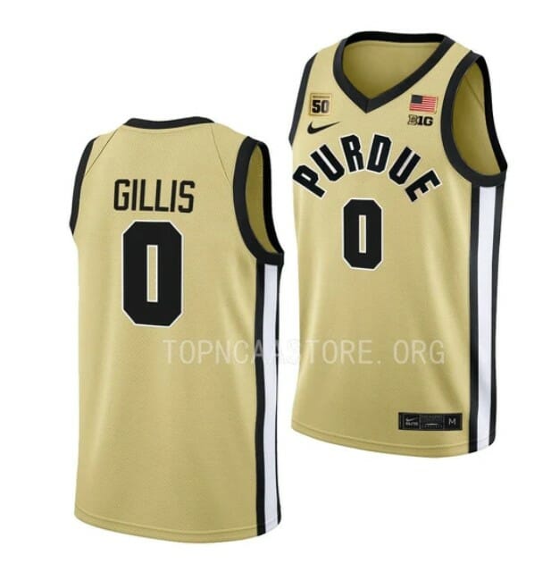 Men's #0 Mason Gillis Jersey Purdue Boilermakers College Basketball Jerseys Gold 6 Men's #0 Mason Gillis Jersey Purdue Boilermakers College Basketball Jerseys Gold