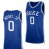 Men's #0 Wendell Moore Jr Jersey Duke Blue Devils College Basketball Jerseys Blue 3 Men's #0 Wendell Moore Jr Jersey Duke Blue Devils College Basketball Jerseys Blue