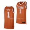 Men's #1 Dylan Disu Jersey Texas Longhorns College Basketball Jerseys Orange Limited
