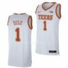 Men's #1 Dylan Disu Jersey Texas Longhorns College Basketball Jerseys White