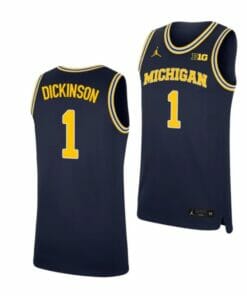 Men's #1 Hunter Dickinson Jersey Michigan Wolverines College Basketball Jerseys Navy