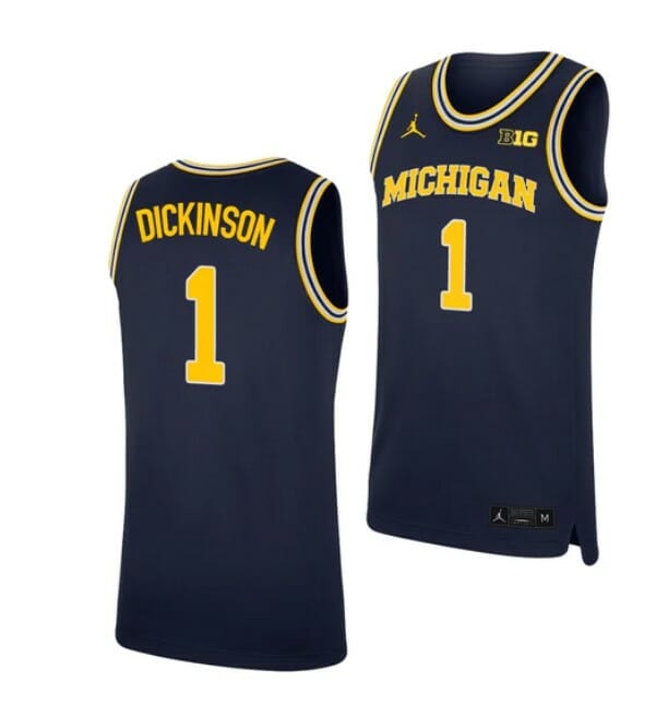 Men's #1 Hunter Dickinson Jersey Michigan Wolverines College Basketball Jerseys Navy 6 Men's #1 Hunter Dickinson Jersey Michigan Wolverines College Basketball Jerseys Navy