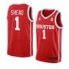 Men's #1 Jamal Shead Jersey Houston Cougars College Basketball Jerseys Red 2 Men's #1 Jamal Shead Jersey Houston Cougars College Basketball Jerseys Red