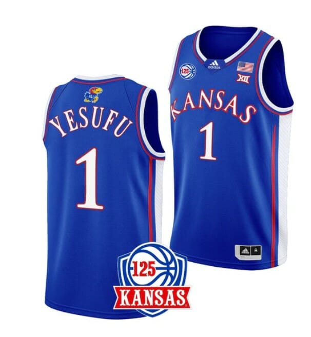 Men's #1 Joseph Yesufu Jersey Kansas Jayhawks College Basketball Jerseys Blue 6 Men's #1 Joseph Yesufu Jersey Kansas Jayhawks College Basketball Jerseys Blue