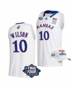 Men's #10 Jalen Wilson Jersey Kansas Jayhawks College Basketball Jerseys March Madness Final Four White