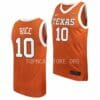 Men's #10 Sir'Jabari Rice Jersey Texas Longhorns College Basketball Jerseys Orange