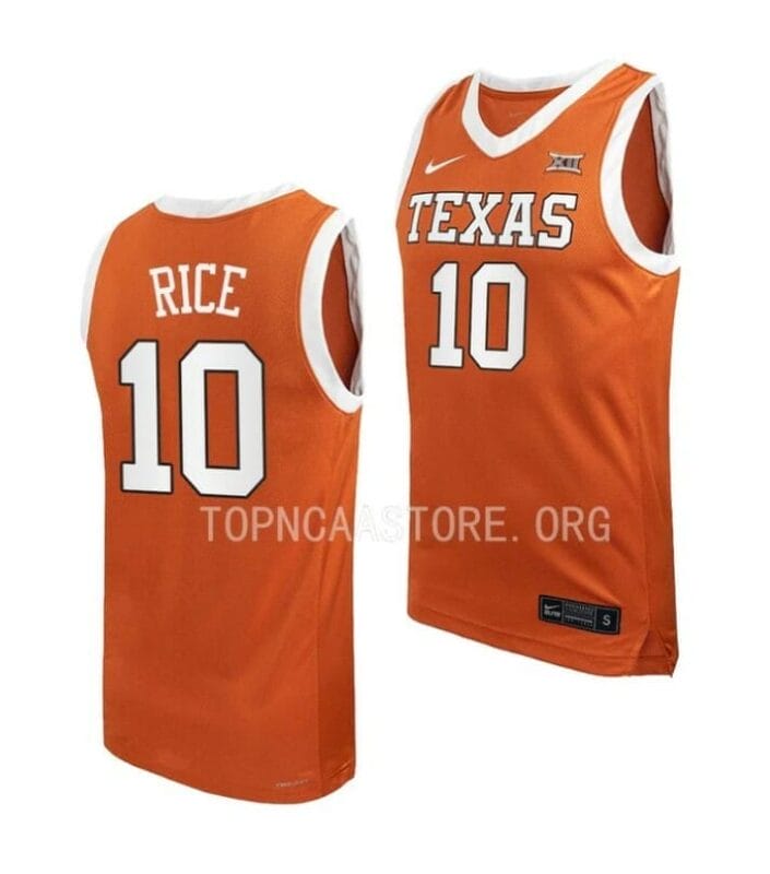 Men's #10 Sir'Jabari Rice Jersey Texas Longhorns College Basketball Jerseys Orange