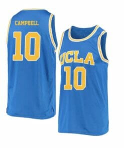 Men's #10 Tyger Campbell Jersey UCLA Bruins College Basketball Jerseys Blue Retro