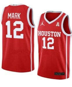 Men's #12 Tramon Mark Jersey Houston Cougars College Basketball Jerseys Red
