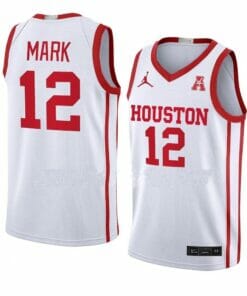 Men's #12 Tramon Mark Jersey Houston Cougars College Basketball Jerseys White