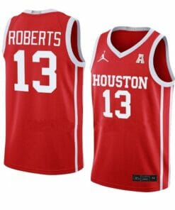 Men's #13 J'Wan Roberts Jersey Houston Cougars College Basketball Jerseys Red