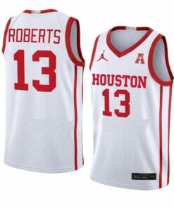 Men's #13 J'Wan Roberts Jersey Houston Cougars College Basketball Jerseys White