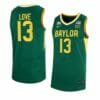 Men's #13 Langston Love Jersey Baylor Bears College Basketball Jerseys Green