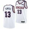 Men's #13 Malachi Smith Jersey Gonzaga Bulldogs College Basketball Jerseys White