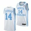 Men's #14 Puff Johnson Jersey North Carolina Tar Heels College Basketball Jerseys White Elite