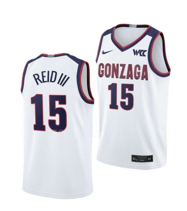 Men's #15 Efton Reid III Jersey Gonzaga Bulldogs College Basketball Jerseys White 6 Men's #15 Efton Reid III Jersey Gonzaga Bulldogs College Basketball Jerseys White