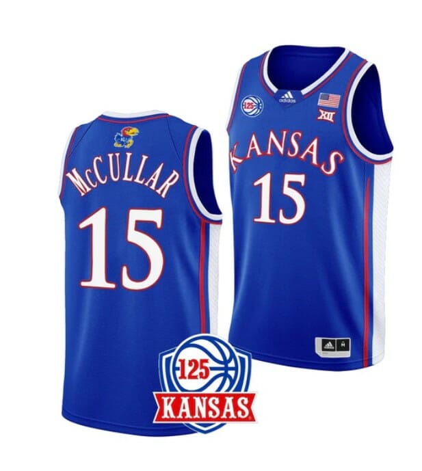 Men's #15 Kevin McCullar Jr Jersey Kansas Jayhawks College Basketball Jerseys Blue 6 Men's #15 Kevin McCullar Jr Jersey Kansas Jayhawks College Basketball Jerseys Blue