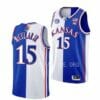 Men's #15 Kevin McCullar Jr Jersey Kansas Jayhawks College Basketball Jerseys White Royal Split