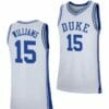 Men's #15 Mark Williams Jersey Duke Blue Devils College Basketball Jerseys White