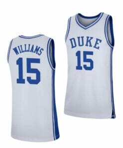 Men's #15 Mark Williams Jersey Duke Blue Devils College Basketball Jerseys White
