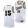 Men's #15 Zach Edey Jersey Purdue Boilermakers College Basketball Jerseys White No Name