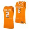 Men's #2 Julian Phillips Jersey Tennessee Volunteers College Basketball Jerseys Orange