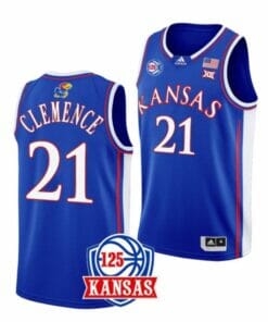 Men's #21 Zach Clemence Jersey Kansas Jayhawks College Basketball Jerseys Blue