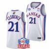 Men's #21 Zach Clemence Jersey Kansas Jayhawks College Basketball Jerseys White