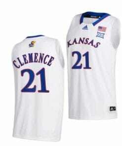 Men's #21 Zach Clemence Jersey Kansas Jayhawks College Basketball Jerseys White 2022