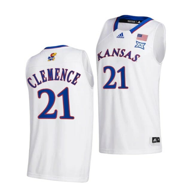 Men's #21 Zach Clemence Jersey Kansas Jayhawks College Basketball Jerseys White 2022 6 Men's #21 Zach Clemence Jersey Kansas Jayhawks College Basketball Jerseys White 2022