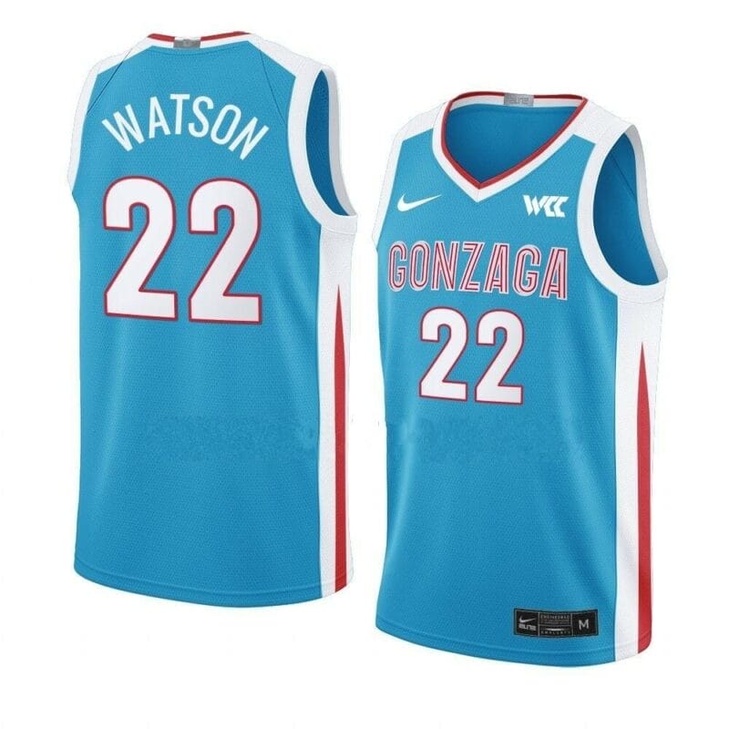 Men's #22 Anton Watson Jersey Gonzaga Bulldogs College Basketball Jerseys Blue 6 Men's #22 Anton Watson Jersey Gonzaga Bulldogs College Basketball Jerseys Blue
