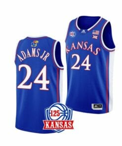 Men's #24 K.J. Adams Jr Jersey Kansas Jayhawks College Basketball Jerseys Blue
