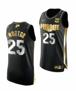 Men's #25 Ethan Morton Jersey Purdue Boilermakers College Basketball Jerseys Black Golden