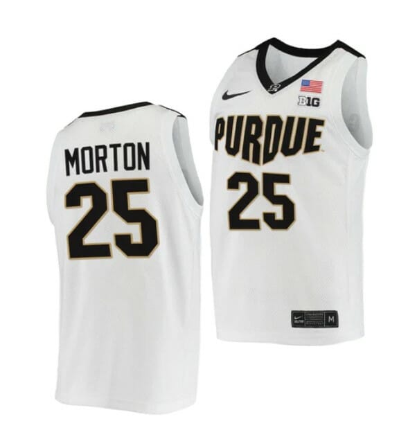 Men's #25 Ethan Morton Jersey Purdue Boilermakers College Basketball Jerseys White 2022 6 Men's #25 Ethan Morton Jersey Purdue Boilermakers College Basketball Jerseys White 2022