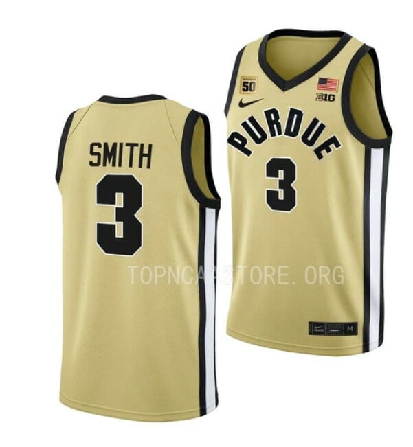 Men's #3 Braden Smith Jersey Purdue Boilermakers College Basketball Jerseys Gold 6 Men's #3 Braden Smith Jersey Purdue Boilermakers College Basketball Jerseys Gold