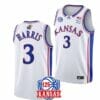 Men's #3 Dajuan Harris Jr Jersey Kansas Jayhawks College Basketball Jerseys White